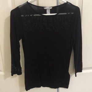 Black Lace Detailed H&M Top